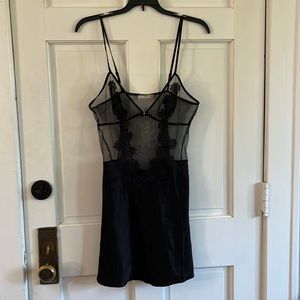 Black Chemise with floral detail